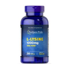 Лизин Puritan's Pride L-Lysine 1000 mg free form 250 каплет