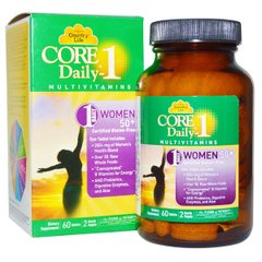 Мультивітаміни для Жінок, 50+, Core Daily-1 for Women 50+, Country Life, 60 таблеток