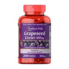 Екстракт виноградних кісточок Puritan's Pride Grapeseed Extract 100 mg 200 капсул