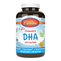 Рыбий жир ДГК для Детей Carlson Labs Kid's Chewable DHA 100 mg 180 капсул