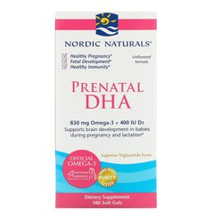 Омега 3 для буремних Nordic Naturals Prenatal DHA 830 mg Omega-3 + 400 IU D3 180 капсул