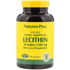 Лецитин з Сої, 1200 мг, Natures Plus, 90 м'яких таблеток