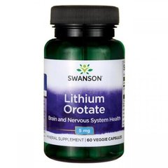 Литий Swanson Lithium Orotate 5 mg 60 капсул