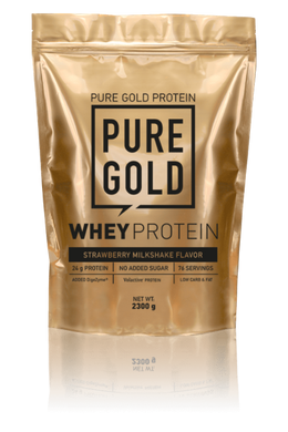 Сывороточный протеин концентрат Pure Gold Protein Whey Protein 2300 грамм Клубничный миклкшейк