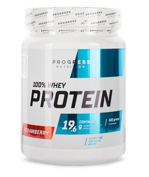 Сывороточный протеин концентрат Progress Nutrition 100% Whey Protein 500 г Клубника