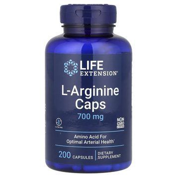 Аргінін Life Extension L-Arginine 700 мг 200 капсул.