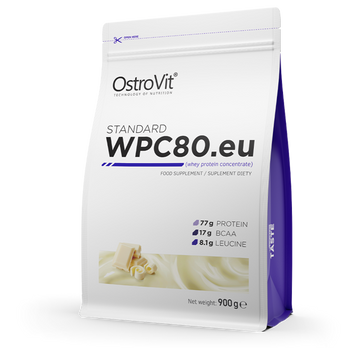 Сироватковий протеїн концентрат OstroVit WPC80.eu 900 г white chocolate