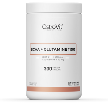 Комплекс аминокислот OstroVit BCAA + Glutamin 1250 mg 300 капсул