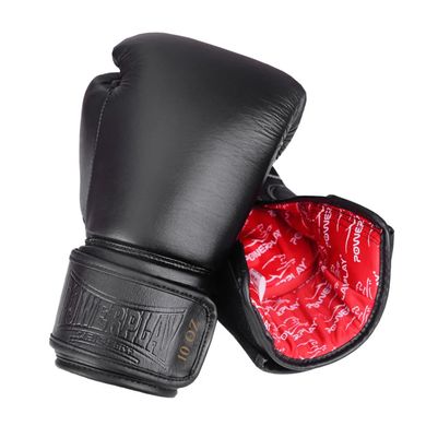 Боксерські рукавиці PowerPlay 3014 Чорні [натуральна шкіра] 10 унцій