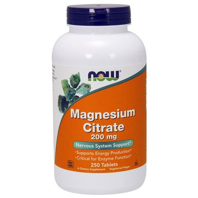 Магний цитрат Now Foods Magnesium Citrate 200 mg 250 таб