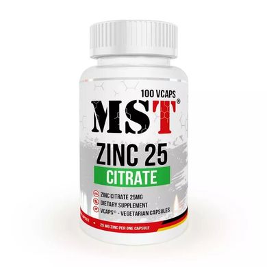 Цинк MST Zinc Citrate 25 mg 100 капсул