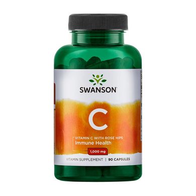 Вітамін C Swanson Vitamin C 1000 mg with Rose Hips 90 капсул
