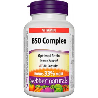 Комплекс витамина B Webber Naturals B-50 Complex 80 таблеток