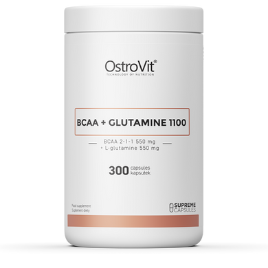 Комплекс амінокислот OstroVit BCAA + Glutamin 1250 mg 300 капсул