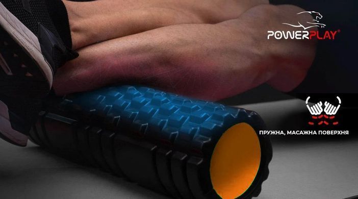 Масажний ролик PowerPlay 4025 Чорно-Помаранчевий