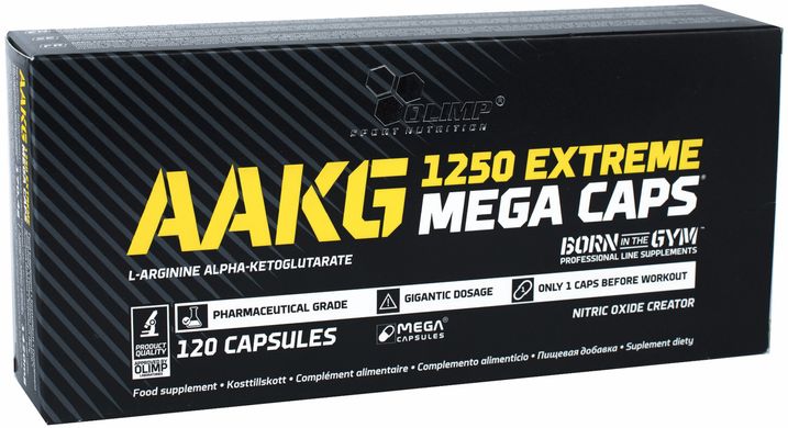 L-аргінін альфа-кетоглютарат Olimp AAKG 1250 Extreme Mega Caps (120 капс) ААКГ