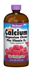 Рідкий Кальцій Цитрат Магнію + Вітамін D3, Смак Малини, Bluebonnet Nutrition, 16 рідких унцій (472 мл)