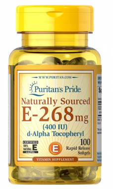 Витамин Е Puritan's Pride Naturally Sourced E-268 mg 400 IU 100 капсул