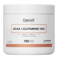 Комплекс амінокислот OstroVit BCAA + Glutamin 1100 mg 150 капсул