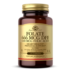 Фолиевая кислота Solgar Folate 666 mcg DFE (Folic Acid 400 mcg) (250 таб) солгар