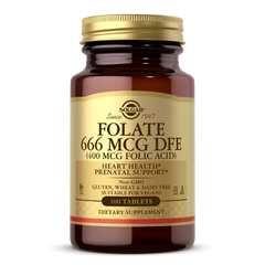 Фолиевая кислота Solgar Folate 666 mcg DFE (Folic Acid 400 mcg) (100 таблеток) солгар