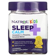 Здоровый сон ребенка, вкус клубники, Kids, Sleep + Calm, Ages 4 + Up, Natrol, 60 жевательных конфет