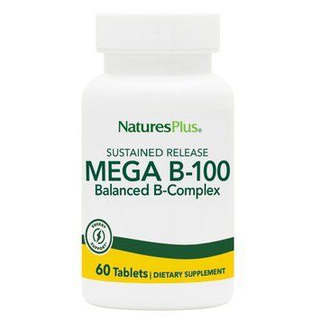 B-комплекс повільного вивільнення, MEGA B-100, Natures Plus, 60 таблеток