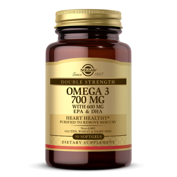 Подвійна Сила Омега-3, Double Strength Omega-3, Solgar, 700 мг, 30 капсул