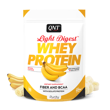Сироватковий протеїн концентрат QNT Light Digest Whey protein 500 грам Банан