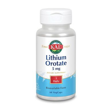 Литий KAL Lithium Orotate 5 mg 60 капсул