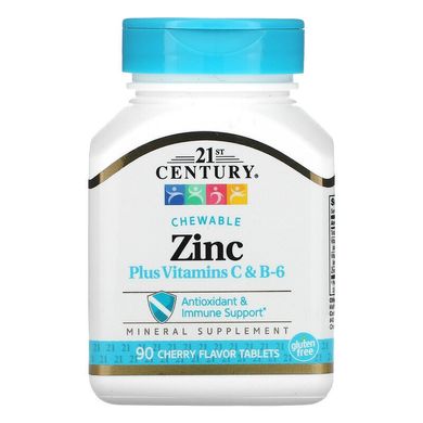 Цинк + Витамины C & B-6 21st Century Zinc Plus Vitamin C & B-6 90 таблеток