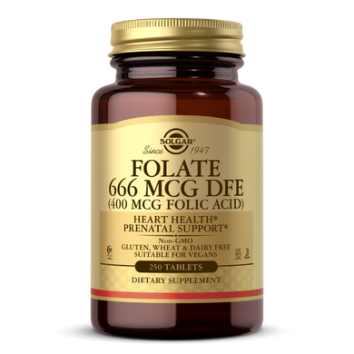 Фолиевая кислота Solgar Folate 666 mcg DFE (Folic Acid 400 mcg) (250 таб)