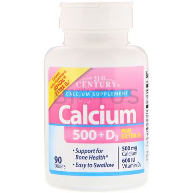 Кальцій Д3 21st Century Calcium 500 + D3 90 табл