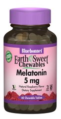 Мелатонин 5мг, Вкус Малины, Earth Sweet Chewables, Bluebonnet Nutrition, 60 жевательных таблеток