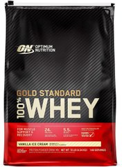 Сывороточный протеин изолят Optimum Nutrition 100% Whey Gold Standard 4500 грамм vanilla ice cream