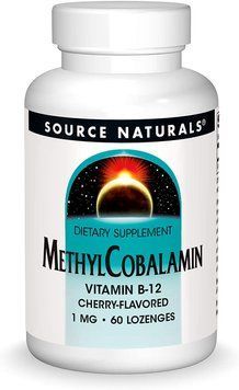 Вітамін B12, 1 мг, Гидроксокобаламин, вкус вишни, Hydroxocobalamin, Source Naturals, 60 таблеток