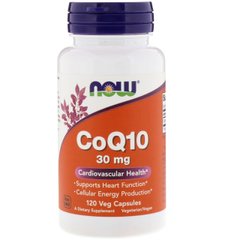 Коензим Q10 30 мг, CoQ10, NOW, 120 гелевих капсул