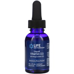 Рідкий вітамін Д3, Liquid Vitamin D3, Life Extension, 2000 МО, 29,6 мл