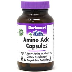 Комплекс Аминокислот 750 мг, Amino Acid, Bluebonnet Nutrition, 60 вегетарианских капсул