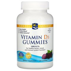 Витамин D3 Nordic Naturals Vitamin D3 1000 IU Gummies 120 жевательных таблеток