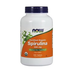 Спирулина Now Foods Spirulina 500 mg organic (500 таб) нау фудс