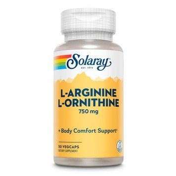 L-аргинин L-ортин 750 mg Solaray L-Arginine L-Ornithine 50 вег. капсул