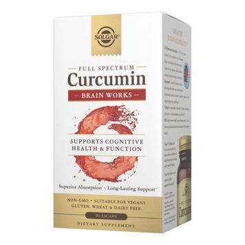 Куркумін для мозку Solgar Full Spectrum Curcumin Brain Works 90 рідких капсул