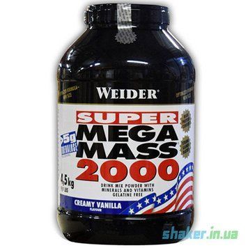 Гейнер для набора массы Weider Mega Mass 2000 4500 г мега масс strawberry