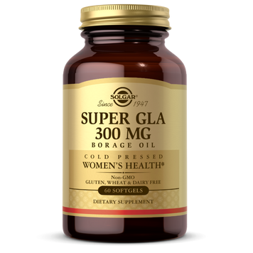 Супер ГЛК Solgar Олія бурачника Super GLA Borage Oil 300 мг, 60 гелевих капсул