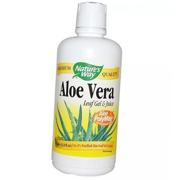 Алоэ вера, листовой гель и сок, Aloe Vera Leaf Gel & Juice, Nature's Way, 1000 мл