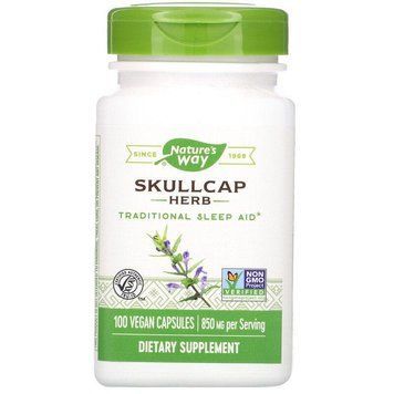 Шлёмник, Scullcap Herb, Nature's Way, 850 мг, 100 веганских капсул (425 мг в капсуле)
