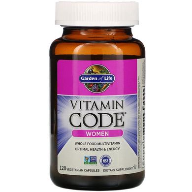 Мультивитамины для женщин, Vitamin Code, Garden of Life, 120 вегетарианских капсул