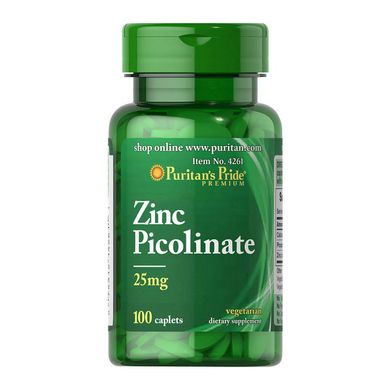 Цинк пиколинат Puritan's Pride Zinc Picolinate 25 mg 100 таб