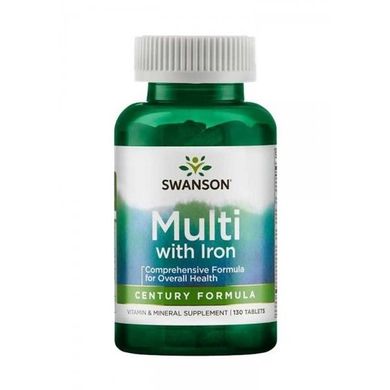 Комплекс витаминов и минералов Swanson Multi with Iron Century Formula 130 таблеток